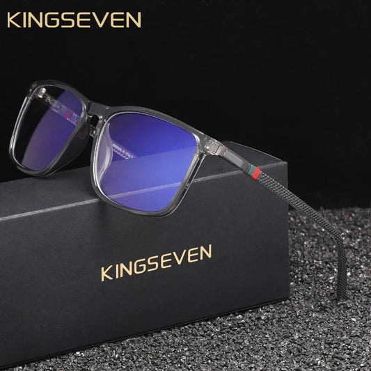 Lunette Verre Coloré by KINGSEVEN displayed on a sleek box, featuring stylish rectangular design and colored lenses.